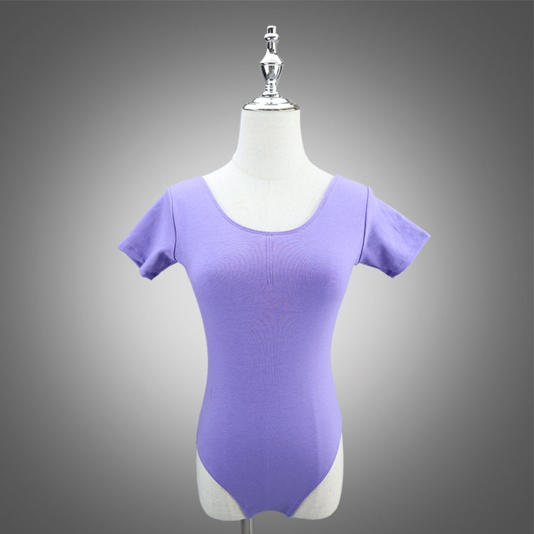 short sleeve adult round neck dance leotard