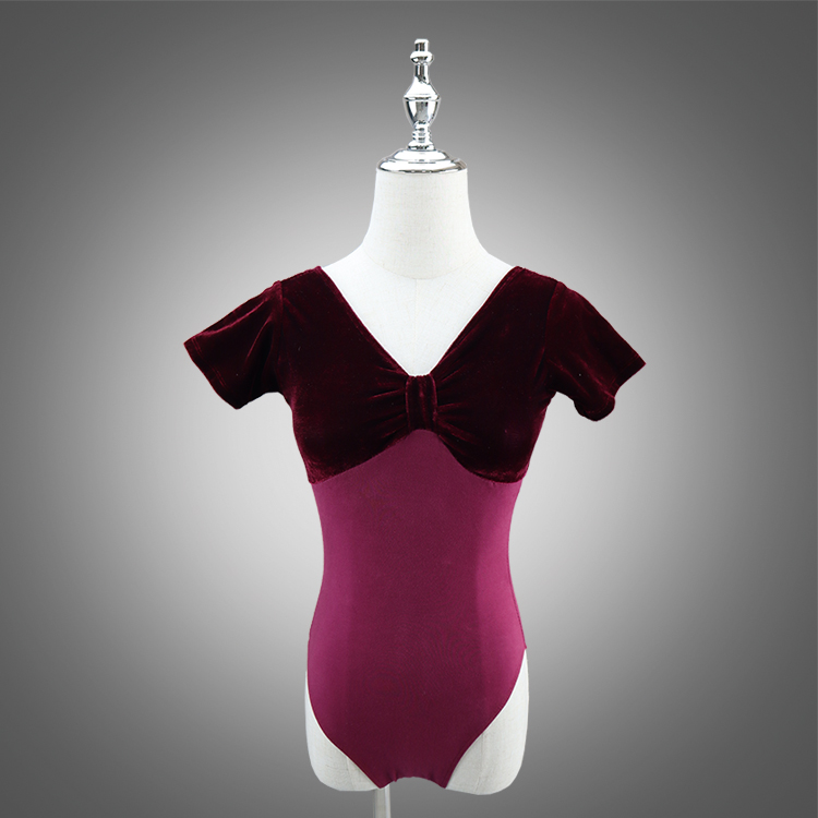 short sleeves adult ballet velvet letaord