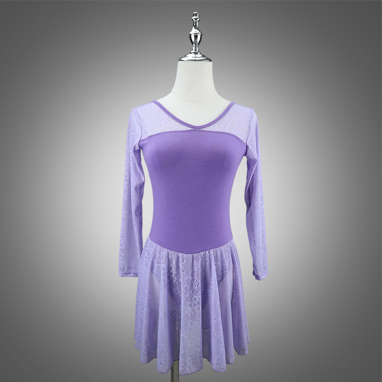 long sleeve dance skirted leotard