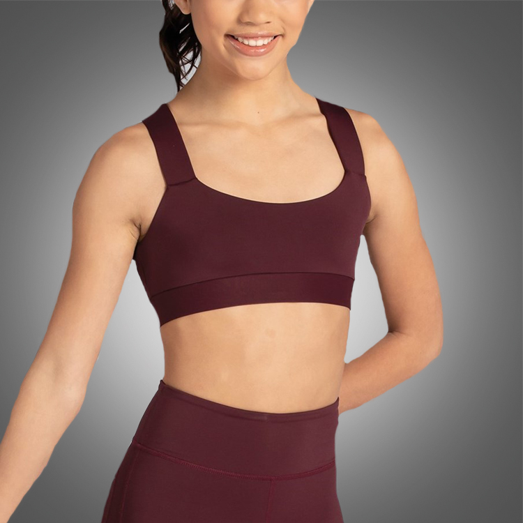 gymnastics leotard set adult cross-straps dance crop tops