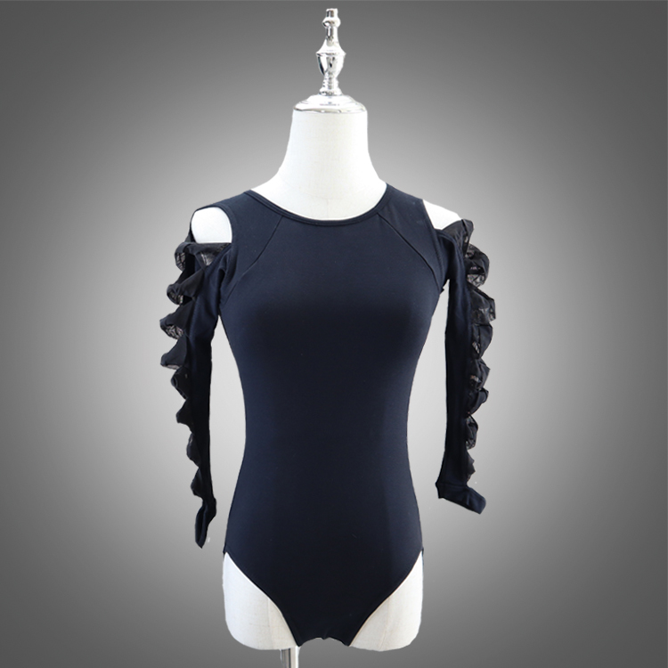 Fish scale Mesh 3/4 Sleeve Ballet Leotards