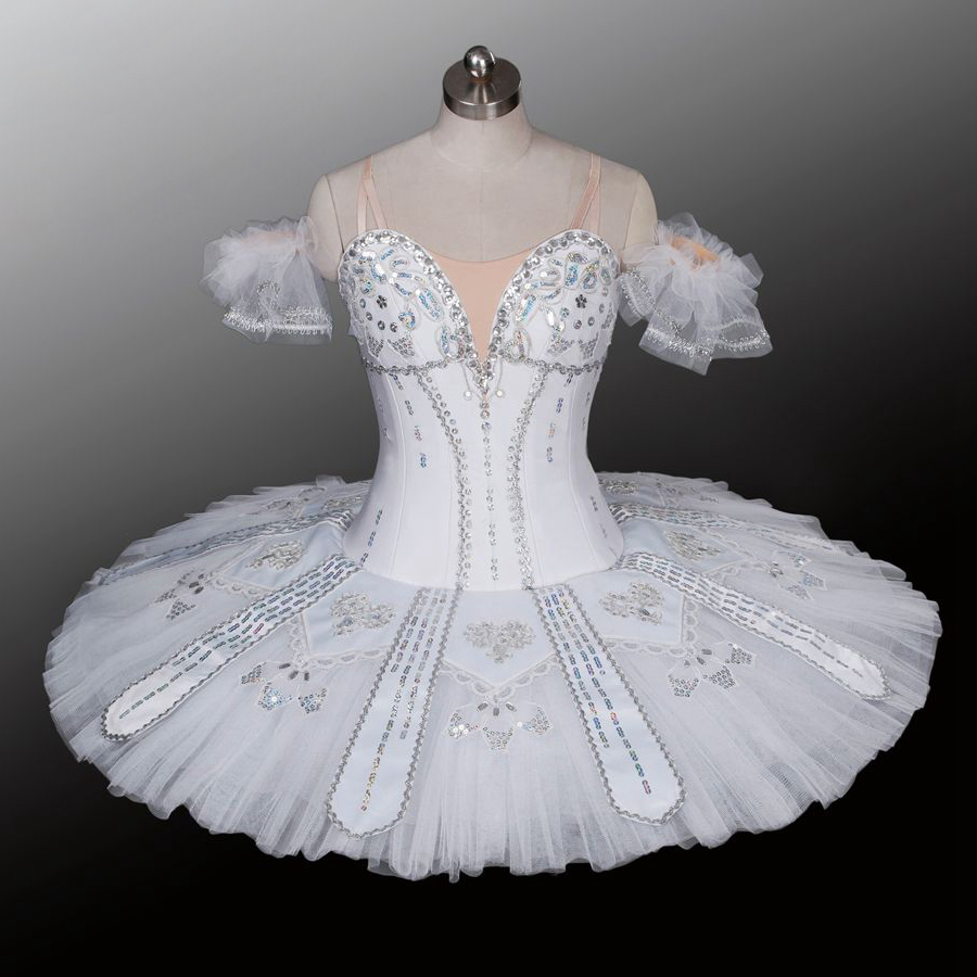 white paillette tutu in classical long white tutu dress