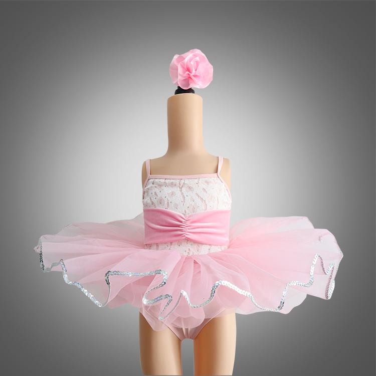  Classic pink girls short skirt latin dance wear