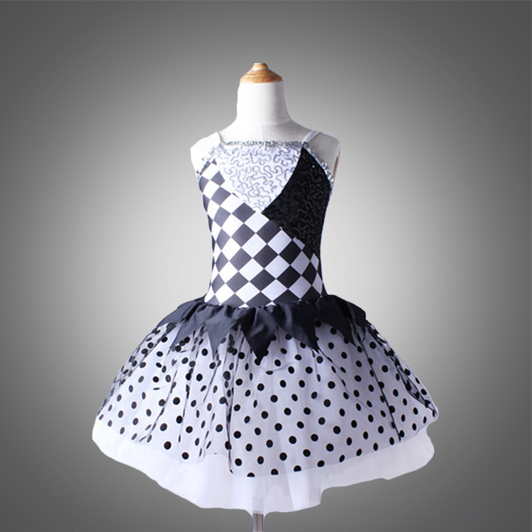  black and white stripe kids dance costume