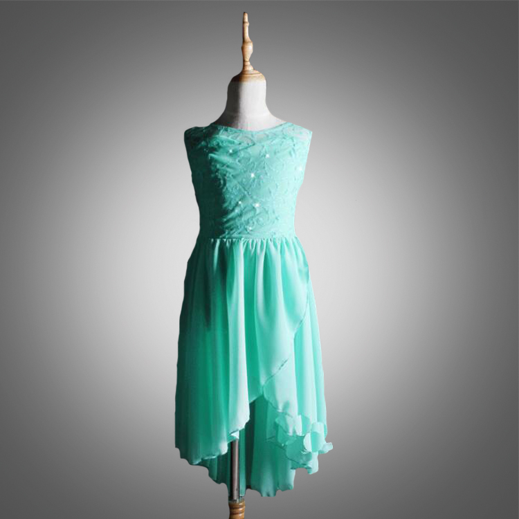 girls ballroom dance dress green Puffy party dress